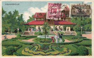 Magyarkanizsa, Stara Kanjiza; Csodakút Artézi fürdő, Vigadó épület / Redoute, litho, TCV card