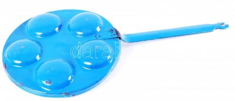 Régi, zománcozott, vas tarkedlisütő, 50cm