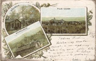 1898 Piliscsaba katonai tábor hosszúcímzéses litho (sérült)