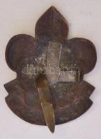 ~1940. "Hungaria" Br cserkész sapkajelvény T:2 pánt sérült