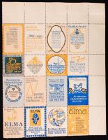 1913-1915 Elma, Grafikai Szemle, stb. 16 db klf levélzárót tartalmazó kisív