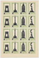 1930 Nemzetközi Építészkongresszus és Tervkiállítás 3 db kétnyelvű levélzáró fogazott és vágott ív