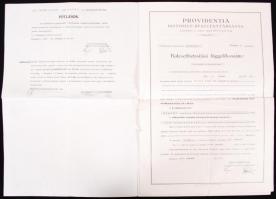 cca 1920 Providentia biztosítási kötvény