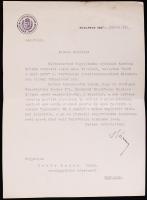1940 Minisztériumi levél Hóman Bálint közoktatásügyi miniszter saját kezű aláírásával