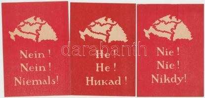 Cca 1920 3db klf nyelvű irredenta szórólap