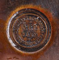 cca 1900 Öst. Ung. Thermophor Wien jelzésű, dupla aljú, hőtartós réz kávéházi tálca / 
Ö.U.P. Wien d...