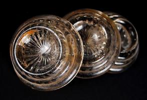 3db, régi, üveg zongoraláb alátét (egyik sérült) / 
Glass mats for piano