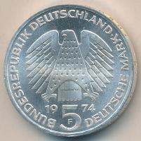 NSZK 1974F 5M Ag "25 éves az Alkotmány" T:PP
GFR 1974F 5 Mark Ag "25th Anniversary - ...