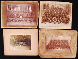 1945 előtti 4db katonai csoportkép, köztük egy Pobuda Károly felvétele