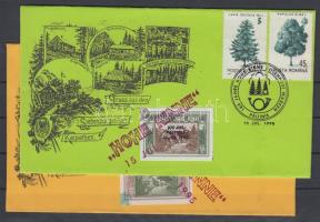 1995 Románia "Home Rinne" hotelposta levélzárók 2db klf színű borítékon