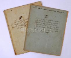 1864 Révfy László (1836-1900) későbbi ügyvéd, akadémiai jogtanár és egyetemi magántanár két füzetnyi kivonatos jegyzete: Dr. Scheffer Vilmos Büntetőjog és Bányajog c. műveiből, Dr. Degen Gusztáv pénzügytani előadásaiból, Karvasy Ágost Pénzügytanából