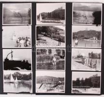 1954-1957 154db balatoni privát fénykép 6x9cm-es méretben, albumlapokra ragasztva (Balatonlelle, Tih...