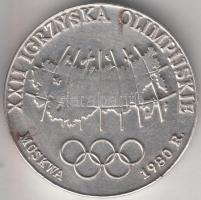 Lengyelország 1980. "Moszkvai Olimpia / Diszkoszvető" ezüstözött fém emlékérem T:2- Poland 1980. "Olimpic Games Moscow / Discus Throw" silver plated metal medallion C:VF