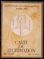 1937 Térképes belépőjegy a párizsi világkiállításra / 1937 Entry ticket with map for the Expo in Paris