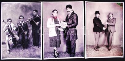 1960-1970 9db 20x30cm-es modern másolat Hajdu János 1960-as évekbeli felvételeiről, roma családokról...