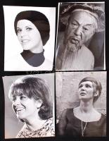 Cca 1970 15 magyar filmcsillag fekete-fehér fotója 13x18 és 18x24cm-es méretben