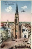 Újvidék with church and aeroplane, Vissza So. Stpl