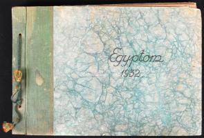 1932 Egyiptomi expedíció fotóalbuma 76db többségében egyedileg is feliratozott fényképpel, kísérőjeg...