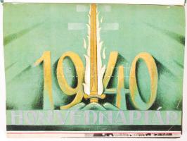 1940-1942 Honvéd naptár kb. 150-160 jó minőségű illusztrációval (Horthy képek, főtisztek kitüntetésekkel, fegyverzetek, katonák akcióban, stb.)