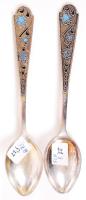 2 db niellós ezüst kávéskanál / Niello silver coffe spoon 44 g