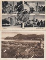 12 db régi magyar képeslap: magyar, erdélyi és felvidéki városképek / 12 postcards from Kingdom of H...