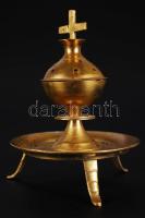 Sárgaréz templomi füstölő /  Brass incense burner, 14cm