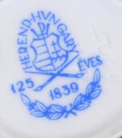 1964 Jubileumi, virágmintás, kézzel festett, jelzett Herendi ékszeres dobozka / 
Hand painted Herend...