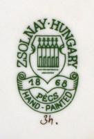 Virágmintás, kézzel festett, jelzett Zsolnay bonbonniere / 
Hand painted Zsolnay porcelain bonbonnie...