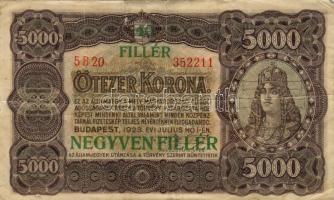 1923. 5000K 40f fny-sal T:III/III+