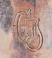 1872-1922 Ezüst (Ag) fűszertartó 800-as pesti tisztaságjelzéssel, "GJ" monogrammal, és egy...