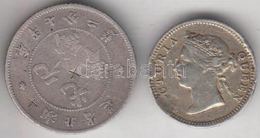 Hong Kong 1901. 3C + 10C T:2-,3 Hong Kong 1901. 3 Cents + 10 Cents C:VF,F