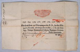 1838 Helytartótanácsi levél Végh István tanácsos és Szalay József titkár saját kezű aláírásával  /  1838 Letter of the governing council with signatures 6p.