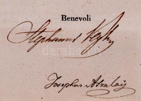 1838 Helytartótanácsi levél Végh István tanácsos és Szalay József titkár saját kezű aláírásával  / 
...