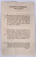 1811 Helytartótanácsi levél I. Ferenc császár hajózásról és kereskedlemről szóló rendeletével Mednyánszky János báró, Bécs-hű főúr, tanácsos, Latinovics János és Barkoczy János helytartótanácsi titkár saját kezű aláírásaival részben magyar nyelvű tartalommal / Ex offo letter of the Governing Council including ship order with autograph signatures 5 p.