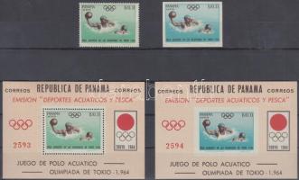 1964 Nyári olimpia, Tokió bélyegek Mi 739, 745 + blokkpár Mi 21-22