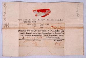 1815 Helytartótanácsi levél Brunswick József országbíró, Jankovich Antal helytartótanácsi titkár saját kezű aláírásával