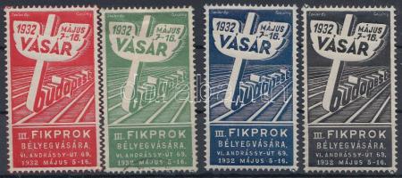 1932 4 db klf  FIKPROK Bélyegvására levélzáró