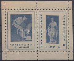 1941 Szent István Virágkiállítás levélzáró blokk