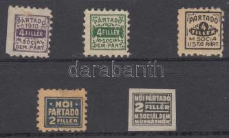 5 db Férfi és Női pártadóbélyeg