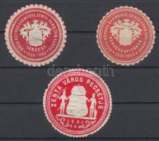 Zenta város 3 db pecsétbélyeg