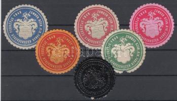 Zombor Szab. Kir. Város 6 db pecsétbélyeg