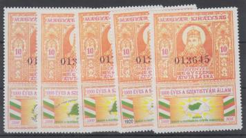 2000 1000 éves a Szent Istváni Állam 5 klf levélzáró