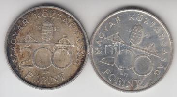 1993. 200Ft Ag "MNB" (2x) T:2