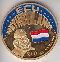 Libéria 2001. 10$ "ECU - Hollandia" bicolor T:PP Liberia 2001. 10 Dollars "ECU - Netherlands" bicolour C:PP