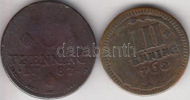 Német Államok / Münster 1762. 4Pf + 1787. 6Pf T:3,3- German States / Münster 1762. 4 Pfenning + 1787. 6 Pfenning C:F,VG