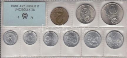 1975. 2f-10Ft 9db klf érmés forgalmi sor fóliatokban T:1