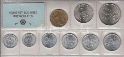 1977. 2f-10Ft 9db klf érmés forgalmi sor fóliatokban T:1