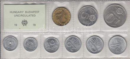 1978. 2f-10Ft 9db klf érmés forgalmi sor fóliatokban T:1