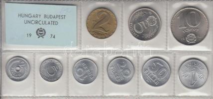 1974. 2f-10Ft 9db klf érmés forgalmi sor fóliatokban T:1