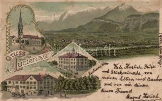 1899 Lustenau guest house, school, church, litho (fl)